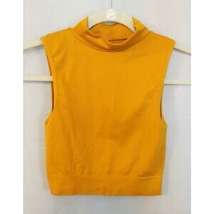 Unbranded - Sunflower Color Stretch Pullover Pixie Crop Top Open Back Size XS